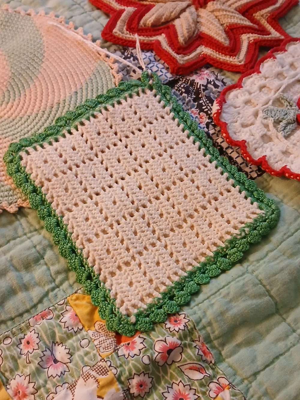 Vintage Crochet Pot Holders Handmade Vintage Crochet Potholders Dolies